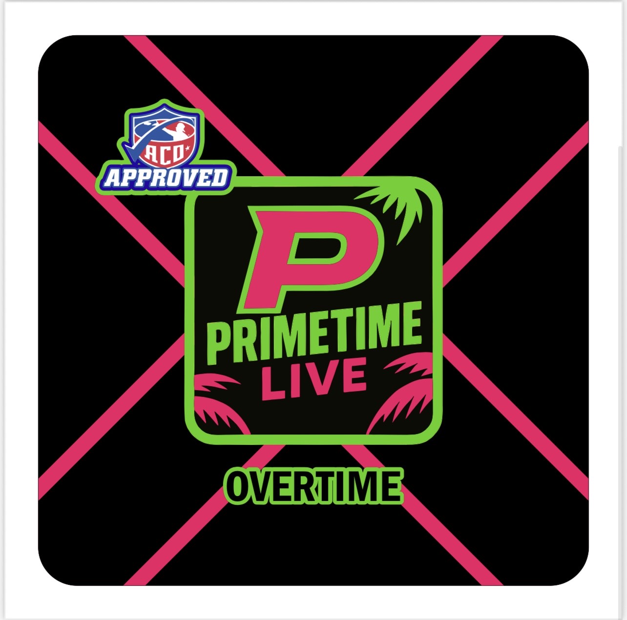 Neon Pink/ Green Overtime Cornhole Bag