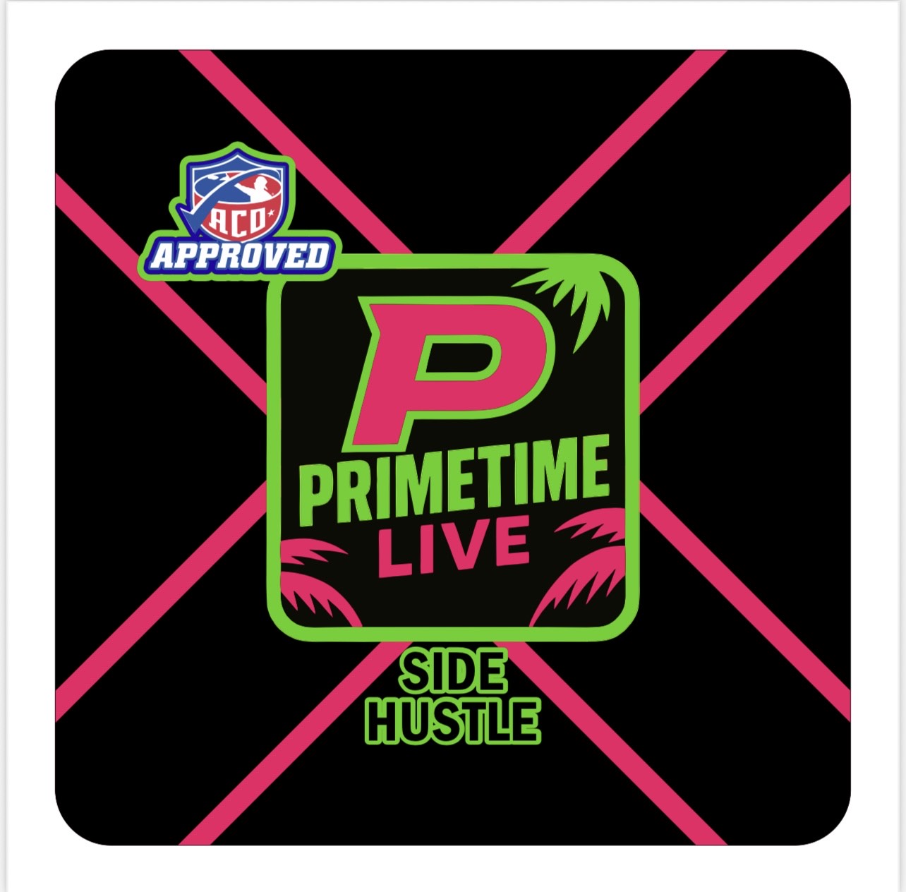 Neon Pink/ Green Side Hustle Cornhole Bags