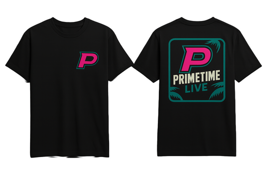 Black PrimeTime Live Pink/Green Logo